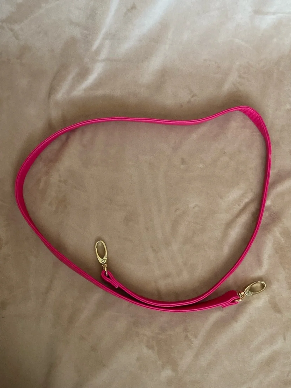 Hot Pink Crossbody Strap with Gold Hardware - Picture 2 of 4